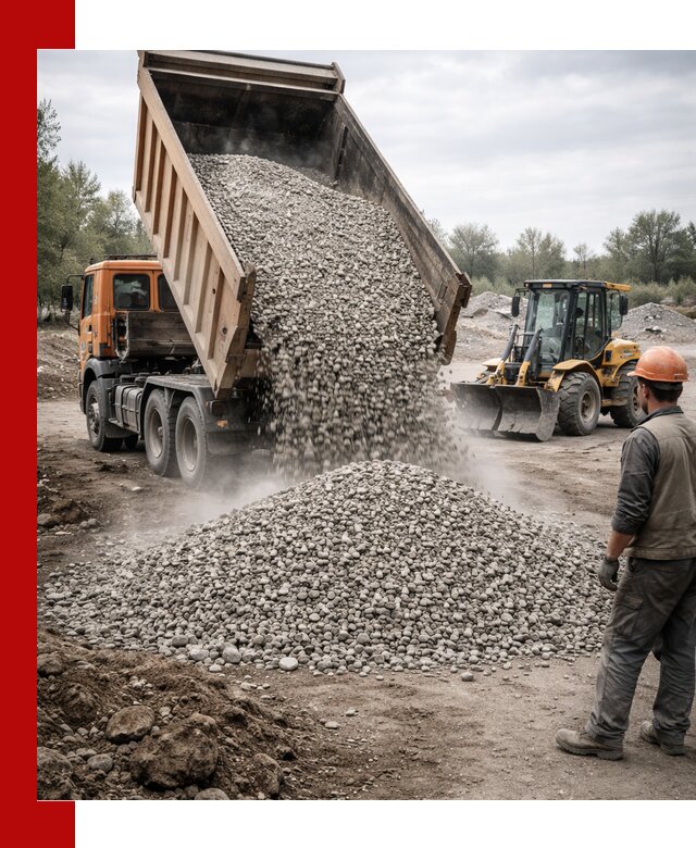 Доставка щебня в Луховицах крупными и мелкими фракциями