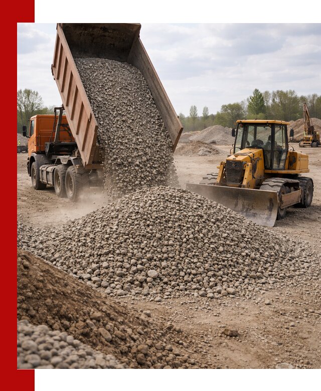 Доставка гравийного щебня фракции 40-70 в Луховицах