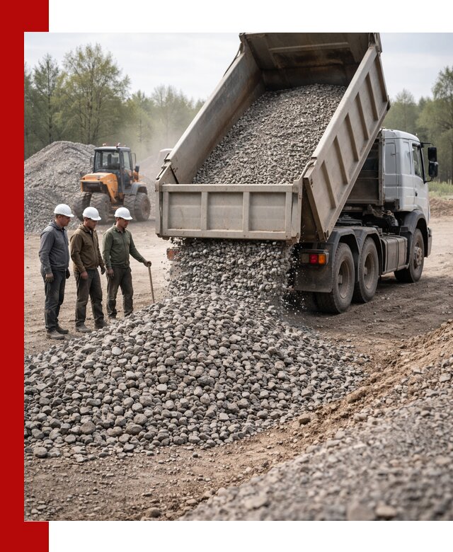 Доставка гравийного щебня фракции 70-120 в Луховицах