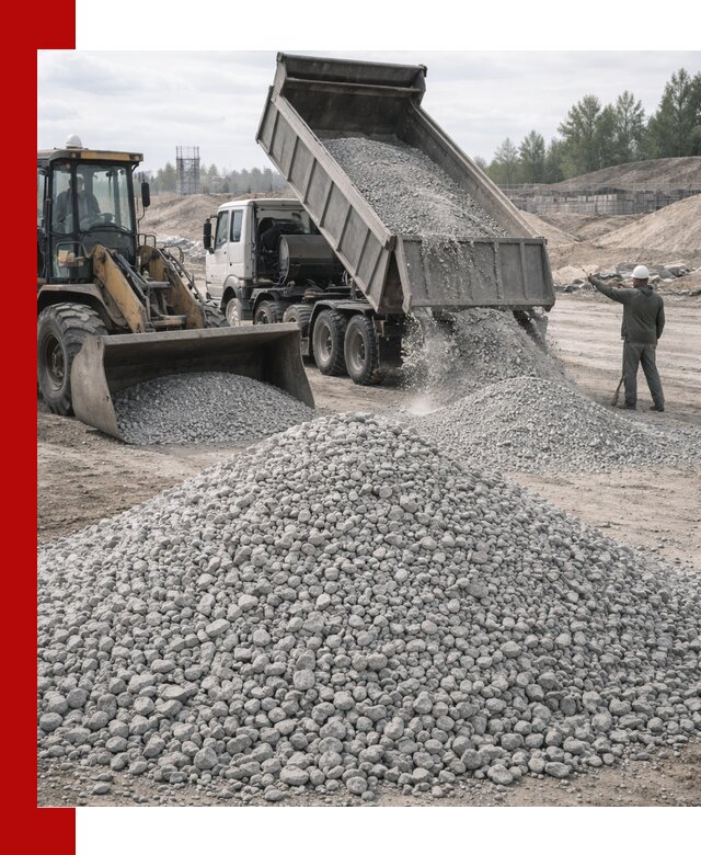 Доставка известнякового щебня фр. 5–20 в Луховицах