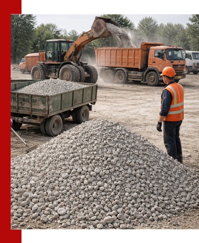 Доставка известнякового щебня фракция 20–40 в Луховицах