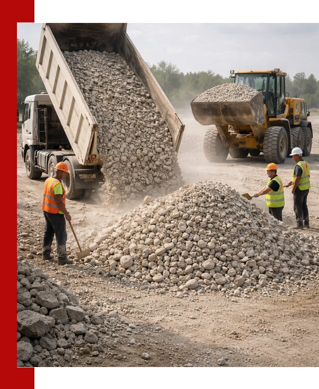 Доставка известнякового щебня фр. 40-70 в Луховицах