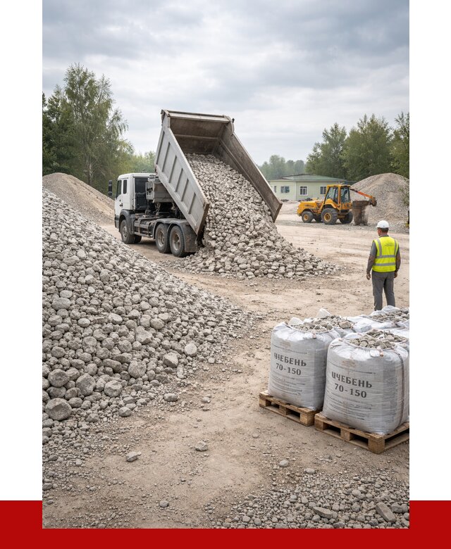 Известняковый щебень фракция 70-150 в Луховицах от 1293 р. | ПРОНЕРУДЛхв