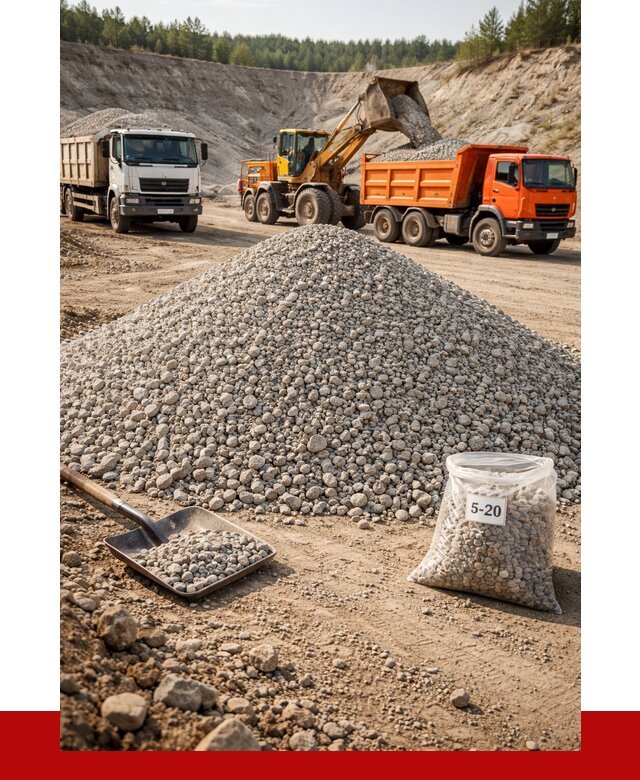 Доломитовый щебень фр. 5-20 в Луховицах от 4345 р. | ПРОНЕРУДЛхв
