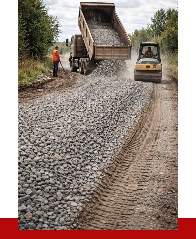 Щебень для отсыпки дороги в Луховицах от 2793 р. ПРОНЕРУДЛхв