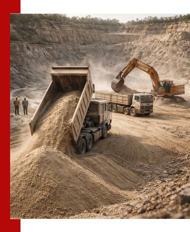 Карьерный песок навалом с доставкой в Луховицах