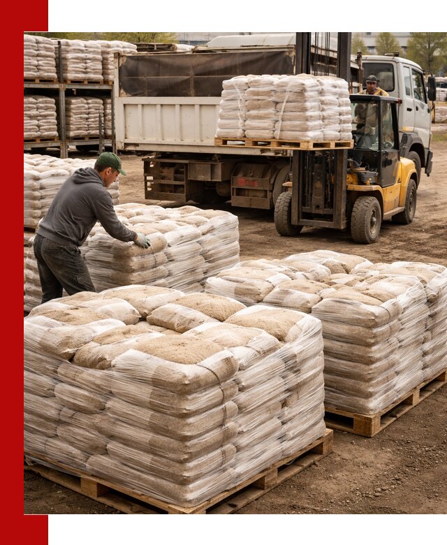 Карьерный песок в мешках с доставкой в Луховицах