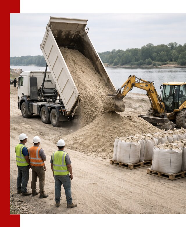 Доставка речного песка в Луховицах самосвалами и погрузкой