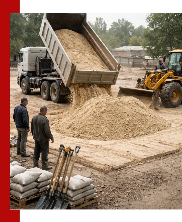 Доставка мытого песка в Луховицах с самосвалами по выгодной цене