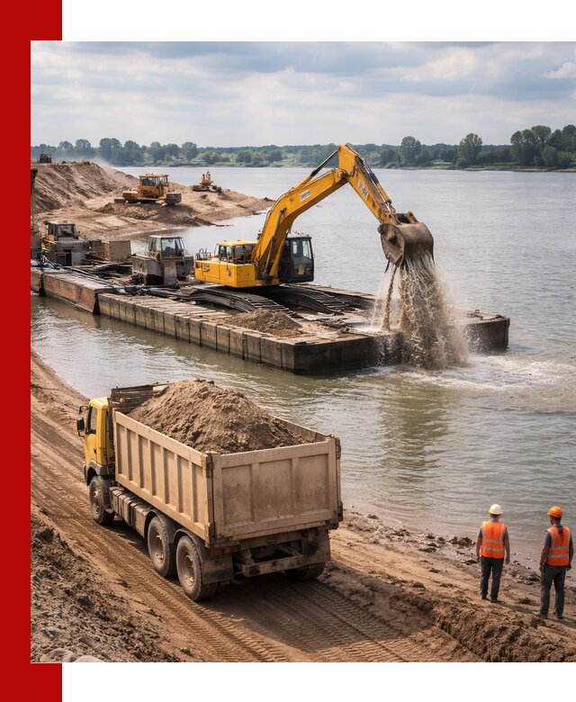 Намывной песок с доставкой в Луховицах оптом и в розницу