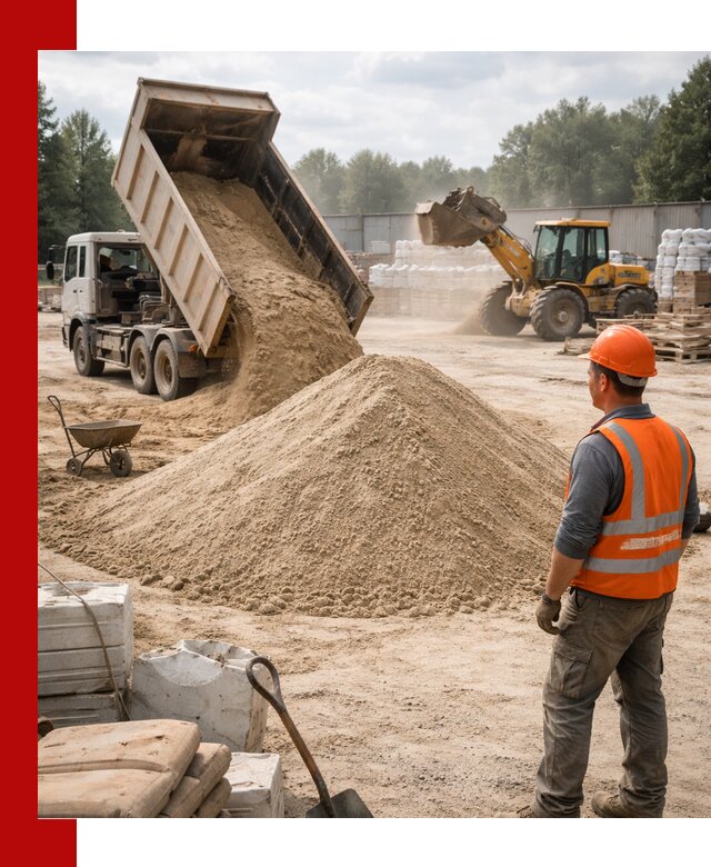 Доставка строительного песка с самосвалом в Луховицах