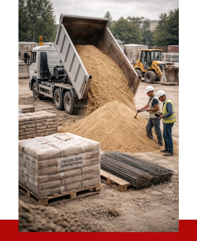 Песок для бетона в Луховицах от 2586 р. с доставкой, ПРОНЕРУДЛхв