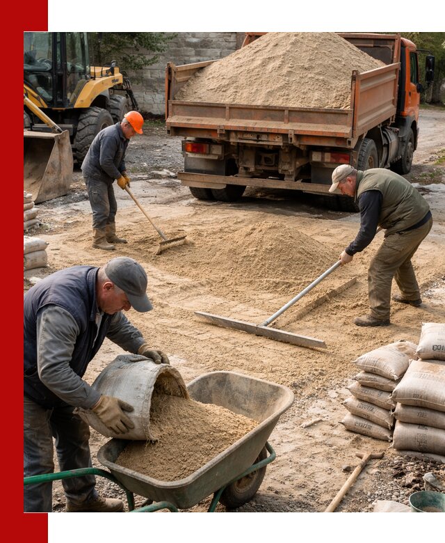 Поставка песка для стяжки в Луховицах с быстрой доставкой