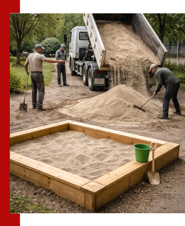 Песок для песочницы с доставкой в Луховицах недорого и чистый