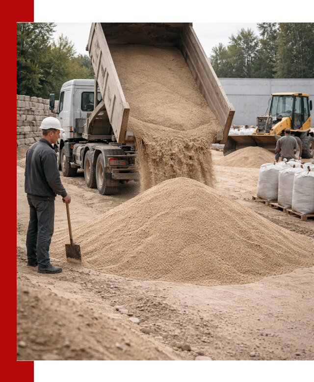 Кварцевый песок фракция 0–3 мм с доставкой в Луховицах
