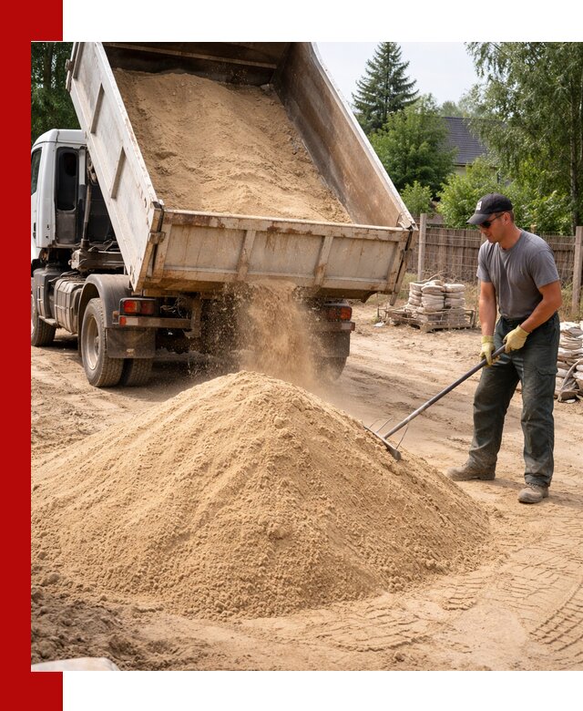 Доставка сухого песка самосвалами в Луховицах