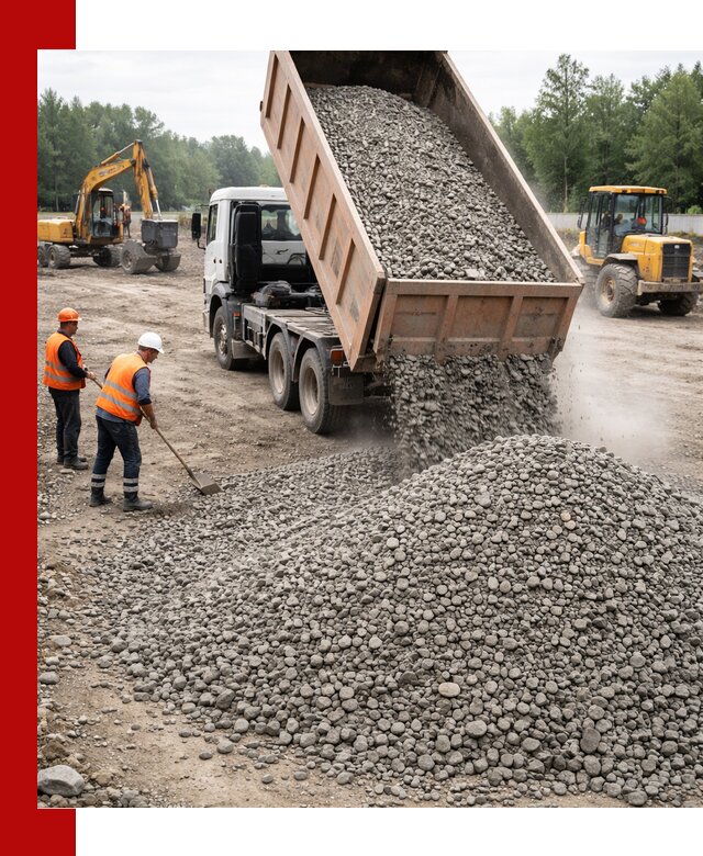 Доставка гравия фракции 40-70 в Луховицах оптом и в розницу