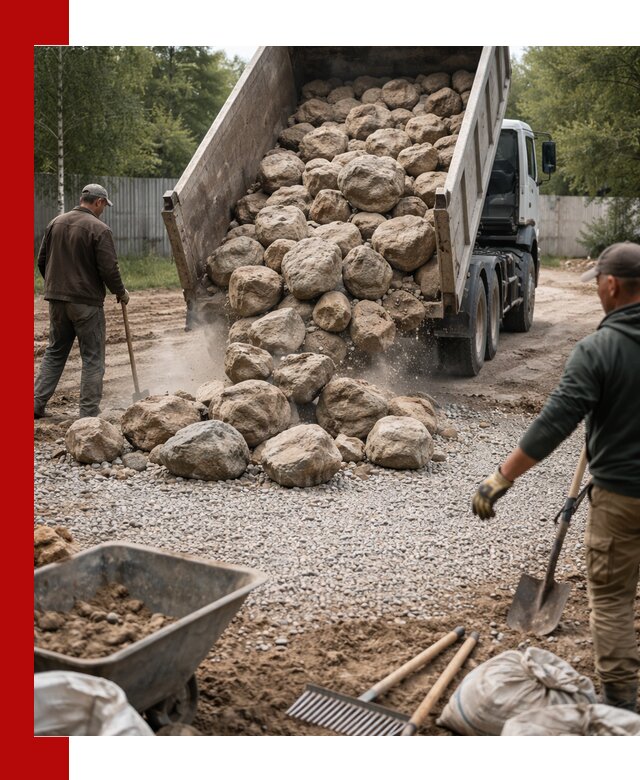 Доставка и укладка булыжника в Луховицах