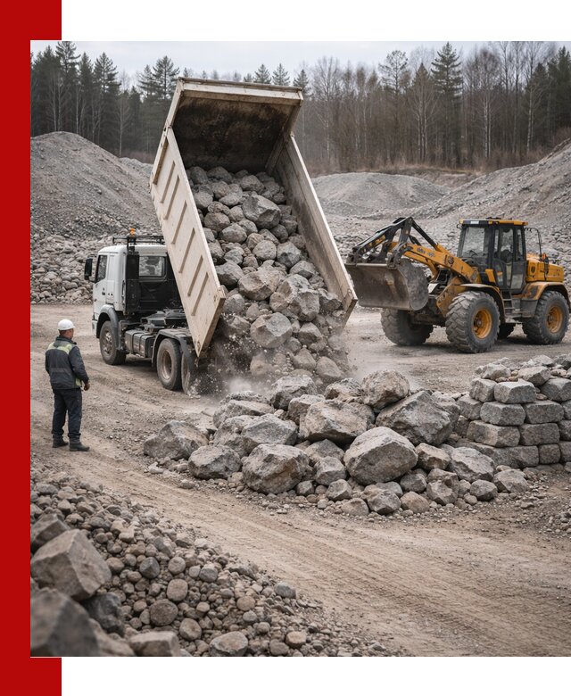 Доставка и продажа бутового гранитного камня в Луховицах