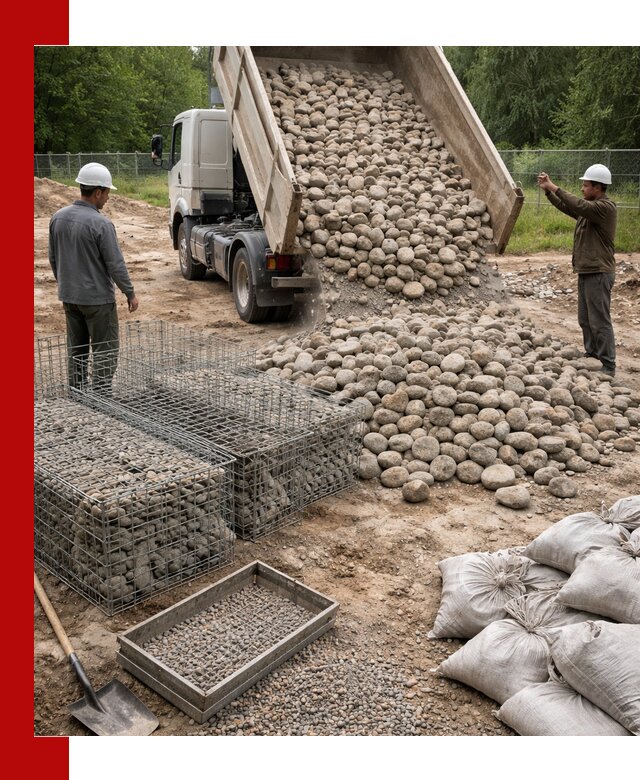 Камень для габионов фракция 70–151 в Луховицах