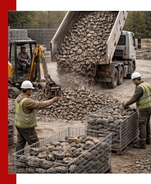 Камень для габионов фракция 100–201 в Луховицах