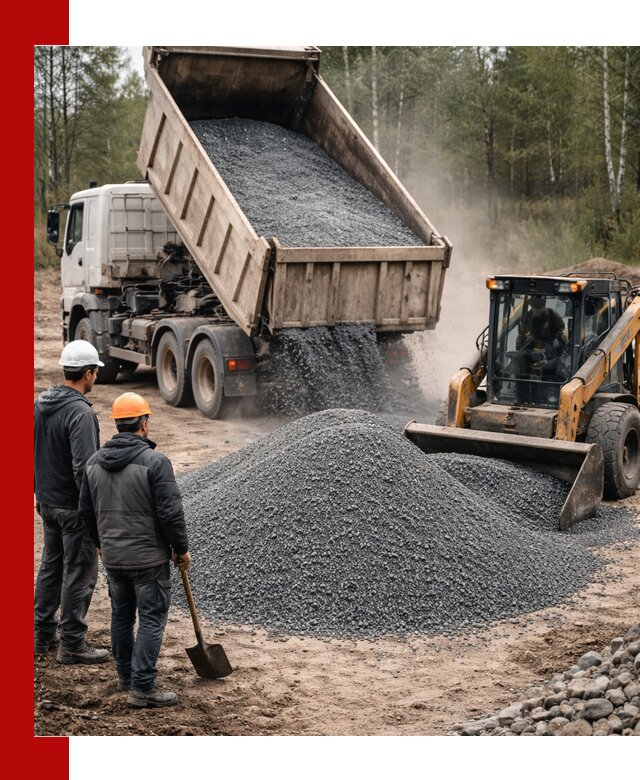 Гранитный отсев 0-5 с доставкой и разгрузкой в Луховицах