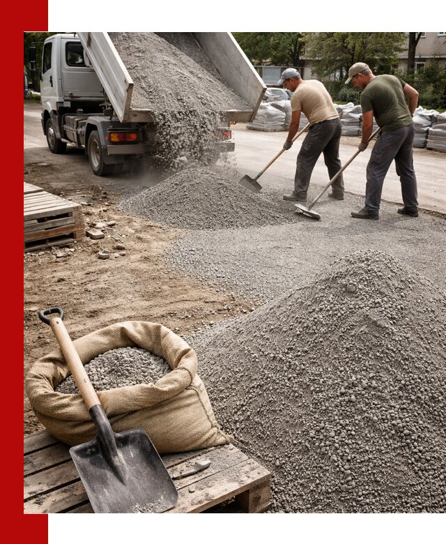 Отсев для тротуарной плитки в Луховицах — доставка и укладка