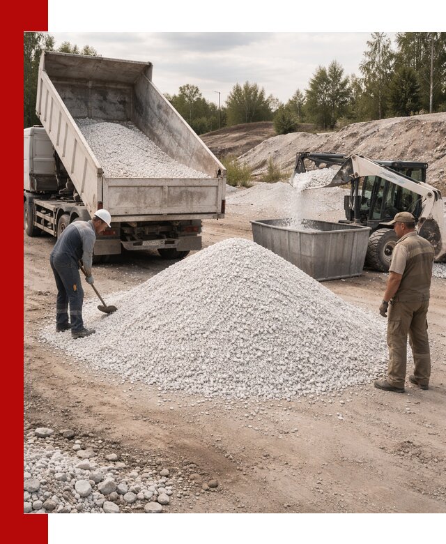 Доставка и продажа белой мраморной крошки в Луховицах