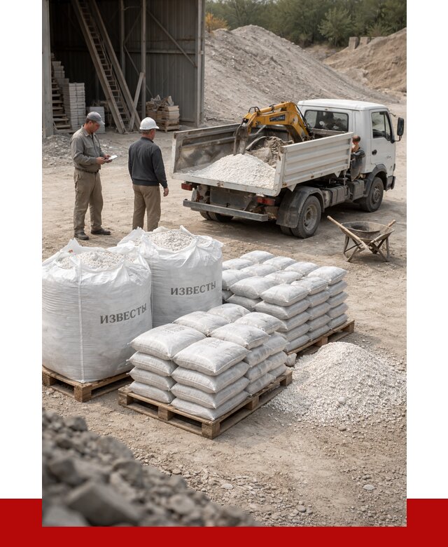 Известь строительная в Луховицах с доставкой от 4345 р. | ПРОНЕРУДЛхв