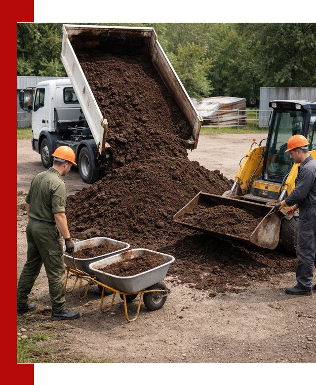 Доставка торфо-земляной смеси в Луховицах для огорода и ландшафта
