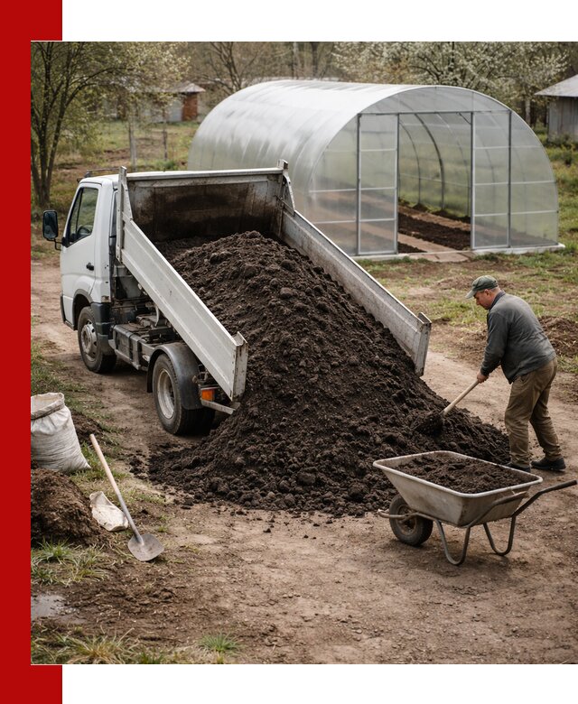 Чернозем для теплицы с доставкой в Луховицах