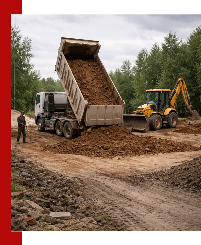 Доставка суглинка самосвалами в Луховицах подсыпка и планировка