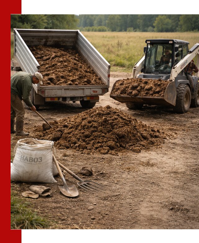 Доставка конского навоза в Луховицах с разгрузкой и доставкой на объект