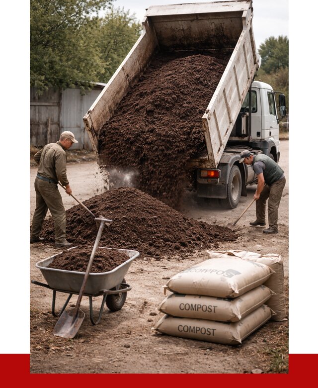 Купить компост в Луховицах от 4345 р. за куб с доставкой | ПРОНЕРУДЛхв