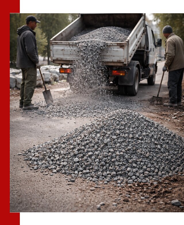 Гранитная крошка для посыпки дорог и тротуаров в Луховицах