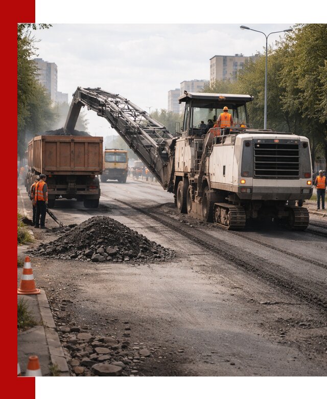 Фрезерованный асфальт в Луховицах — удаление и вывоз старого покрытия
