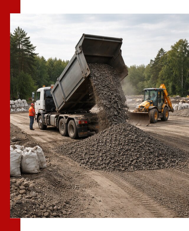 Доставка дробленого асфальта в Луховицах для дорожных работ