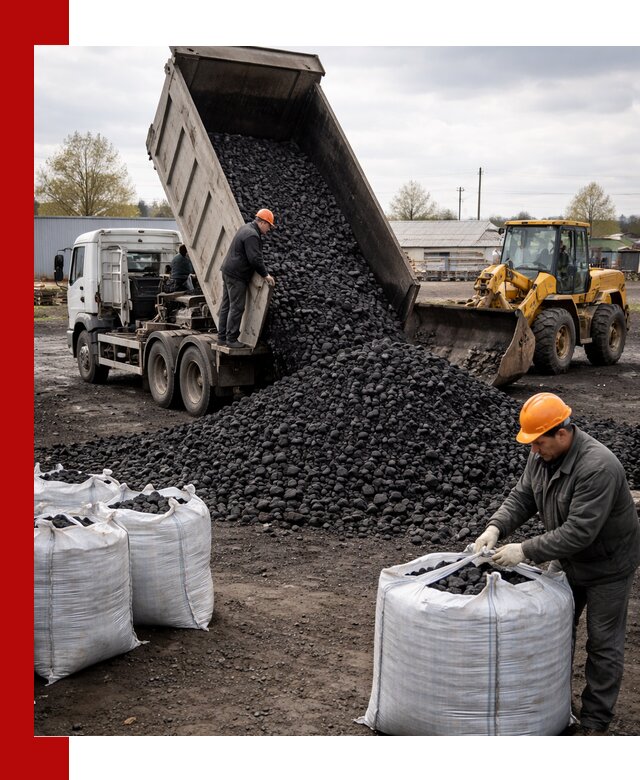 Доставка каменного угля в Луховицах оптом и в розницу