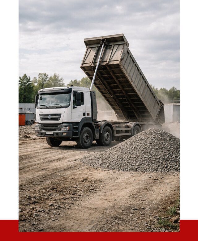 Доставка самосвалом 40 кубов в Луховицах от 9311 р. | ПРОНЕРУДЛхв