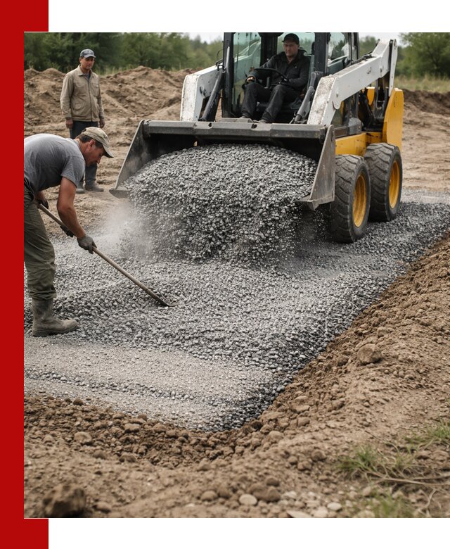 Устройство щебеночной подушки в Луховицах для дорог и фундаментов